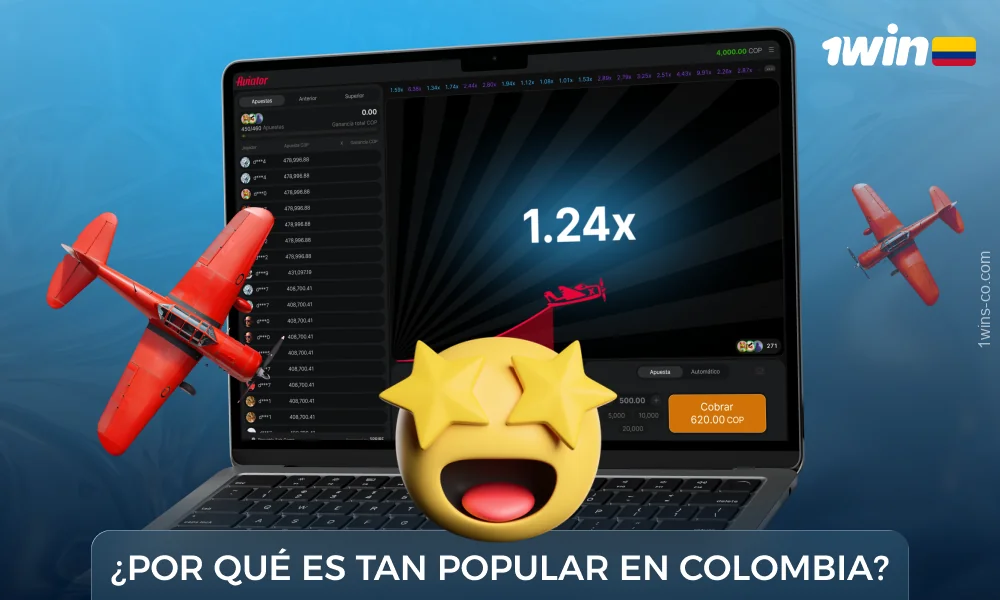 El juego Aviator 1win es popular en Colombia debido a sus sencillas reglas, altos multiplicadores de hasta 1.000.000x y emocionantes gráficos con sonido