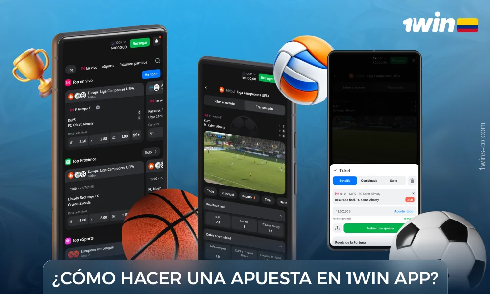 Para realizar una apuesta en la aplicación 1Win, los jugadores colombianos deben seguir unos sencillos pasos