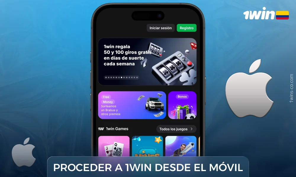 Visite el sitio web de 1win en Colombia para descargar la aplicación para iOS